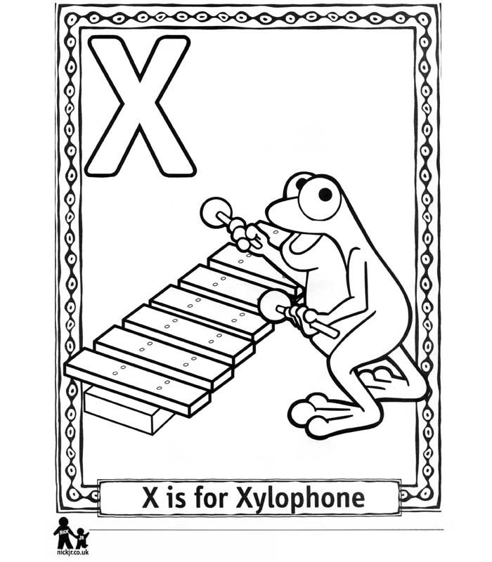Print X Xylophone kleurplaat